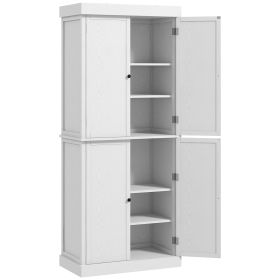 72" Kitchen Pantry Cabinet Storage with Doors and Shelves Elegant Kitchen Storage, White