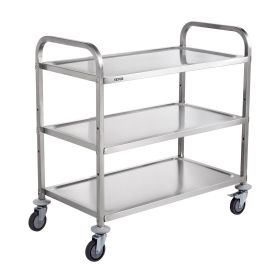 VEVOR Kitchen Utility Cart, 3 Tiers, Wire Rolling Cart with 450LBS Capacity, Steel Service Cart on Wheels